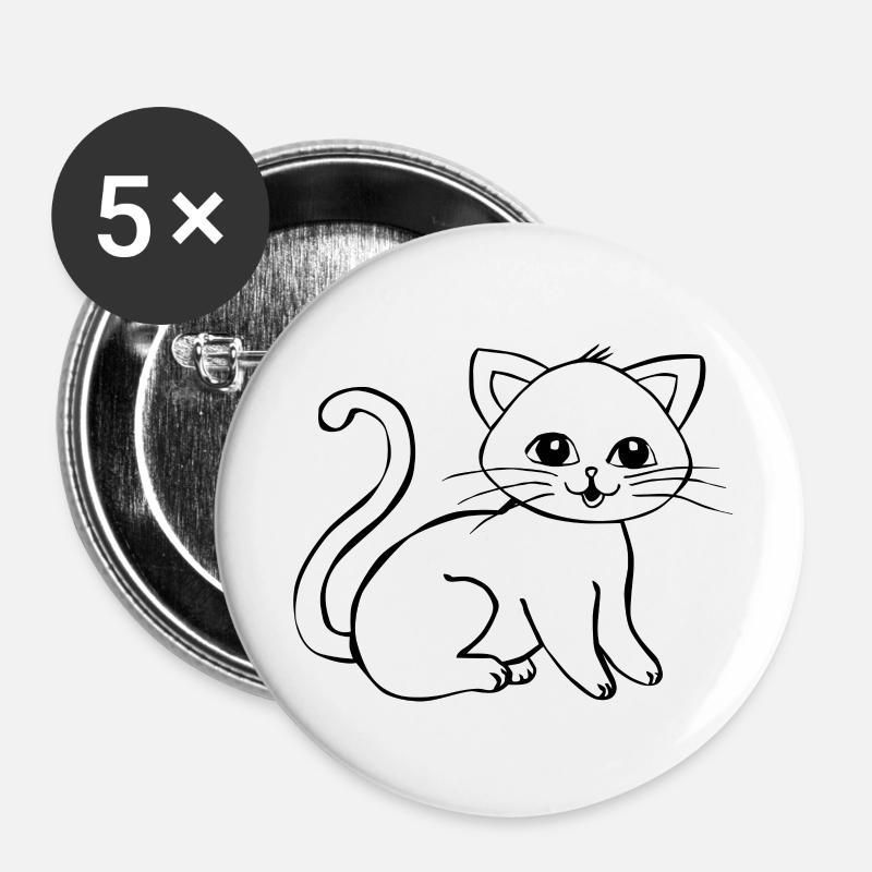 cat - Buttons large 2.2''/56 mm (5-pack) - white
