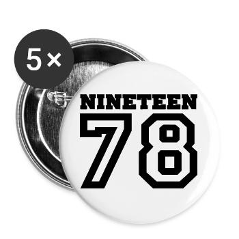 1978 - Lot de 5 grands badges (56 mm) - blanc - Devant