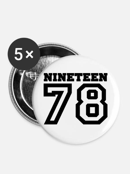 1978 - Buttons groß 56 mm (5er Pack) - Weiß