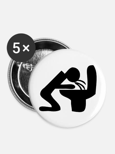 Kotzen - Buttons groß 56 mm (5er Pack) - Weiß