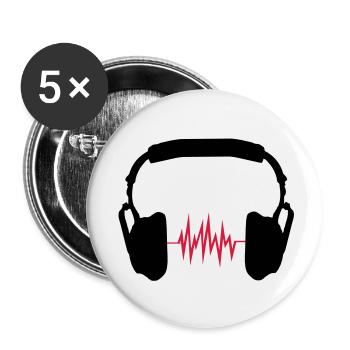 headphones - Buttons large 2.2''/56 mm (5-pack) - white - Front