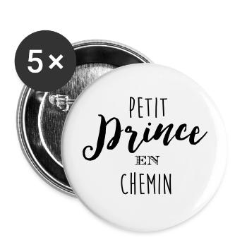 Petit Prince en chemin - Lot de 5 grands badges (56 mm) - blanc - Devant