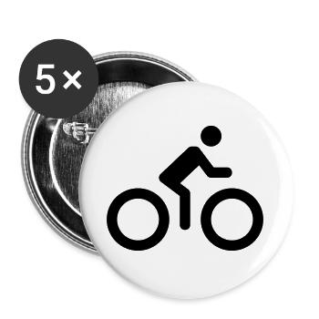 Bicycle Logo - Buttons groß 56 mm (5er Pack) - Weiß - Vorne