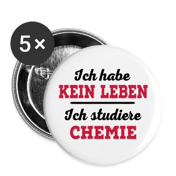 Chemie - Buttons groß 56 mm (5er Pack) - Weiß - Vorne