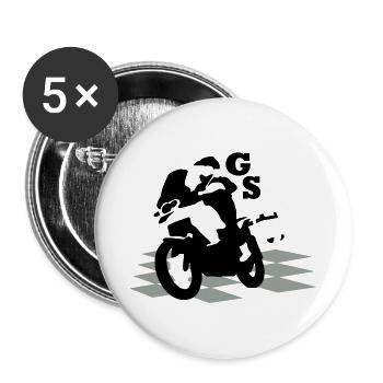 Bikergs_bayern - Buttons groß 56 mm (5er Pack) - Weiß - Vorne