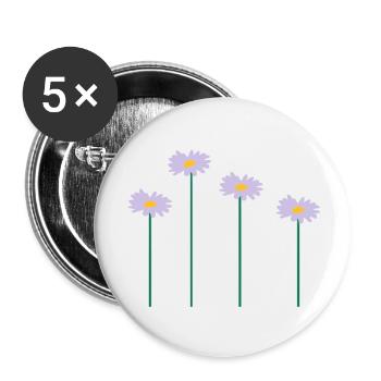 flowers - Lot de 5 grands badges (56 mm) - blanc - Devant