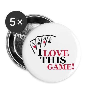 i love this game - Buttons large 2.2''/56 mm (5-pack) - white - Front