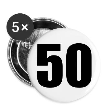 50 - Buttons groß 56 mm (5er Pack) - Weiß - Vorne