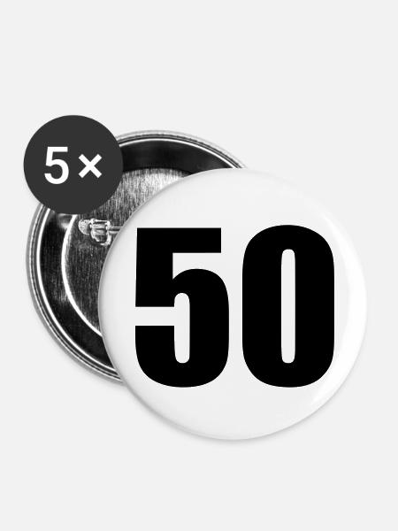 50 - Buttons groß 56 mm (5er Pack) - Weiß