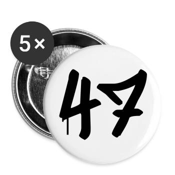 Tag : 47 - Lot de 5 grands badges (56 mm) - blanc - Devant