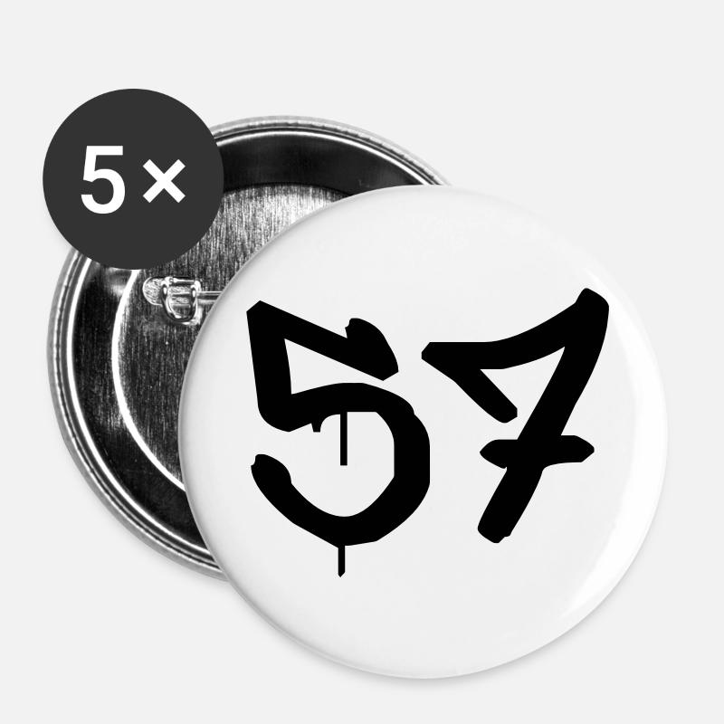 Graffiti : 57 - Buttons large 2.2''/56 mm (5-pack) - white