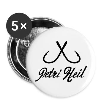 petri_heil - Buttons groß 56 mm (5er Pack) - Weiß - Vorne
