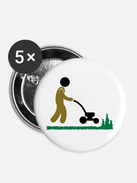 garten - Buttons groß 56 mm (5er Pack) - Weiß