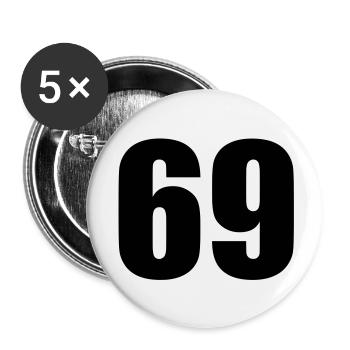 69 - Lot de 5 grands badges (56 mm) - blanc - Devant
