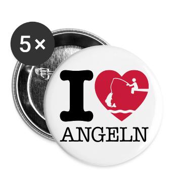 angeln_love - Buttons groß 56 mm (5er Pack) - Weiß - Vorne