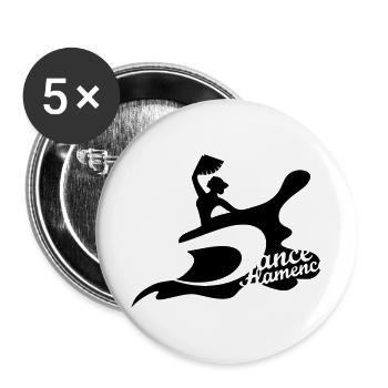 A flamenco dancer with fan - Buttons large 2.2''/56 mm (5-pack) - white - Front