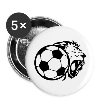 Soccer ball lion - Buttons large 2.2''/56 mm (5-pack) - white - Front