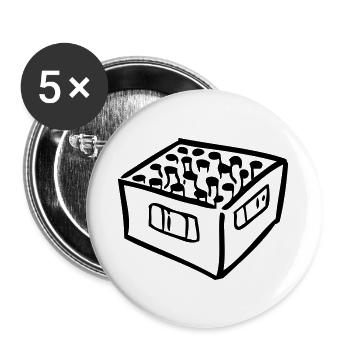 Bierkasten - Buttons groß 56 mm (5er Pack) - Weiß - Vorne