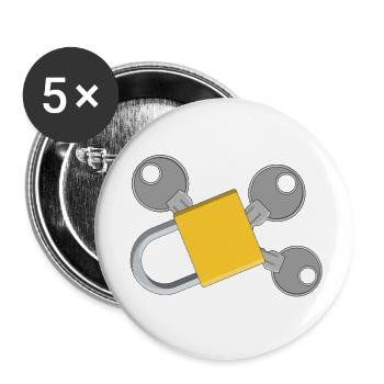 Schlüssel Chaos - Buttons groß 56 mm (5er Pack) - Weiß - Vorne