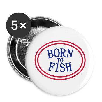 born to fish (G, 2c) - Buttons large 2.2''/56 mm (5-pack) - white - Front