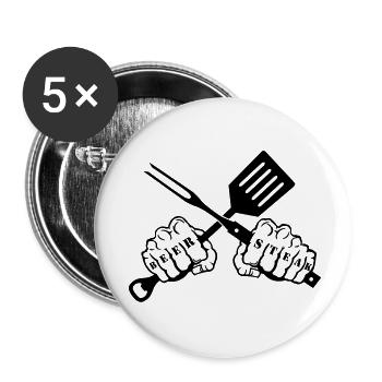 beer & steak - Buttons large 2.2''/56 mm (5-pack) - white - Front