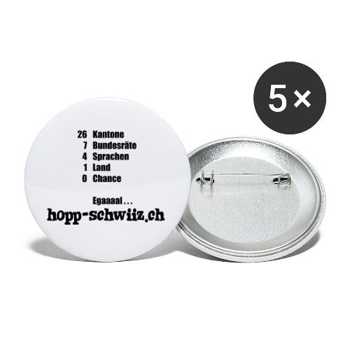 Egal hopp-schwiiz.ch - Buttons groß 56 mm (5er Pack)