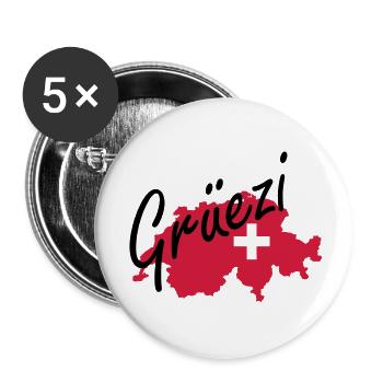 grüezi - Buttons large 2.2''/56 mm (5-pack) - white - Front