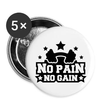 design_pain_gain_c1 - Buttons large 2.2''/56 mm (5-pack) - white - Front