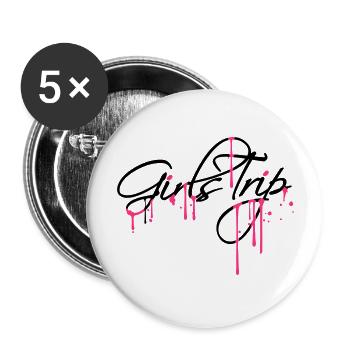 spray drops graffiti girls trip holiday fun rei - Buttons large 2.2''/56 mm (5-pack) - white - Front