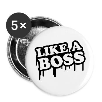 like_a_boss_logo_c1 - Lot de 5 grands badges (56 mm) - blanc - Devant