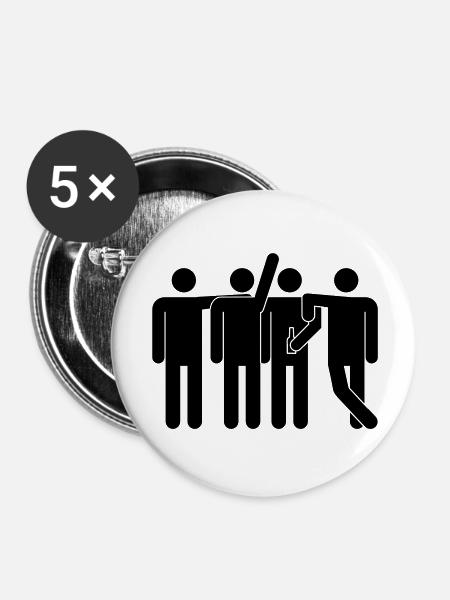 gruppenbild - Buttons groß 56 mm (5er Pack) - Weiß