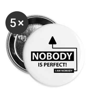 nobody_is_perfect_c1 - Buttons groß 56 mm (5er Pack) - Weiß - Vorne