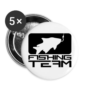 black fishing team sport logo caught fish ang - Buttons large 2.2''/56 mm (5-pack) - white - Front