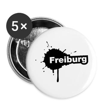 Freiburg Splatter - Buttons groß 56 mm (5er Pack) - Weiß - Vorne
