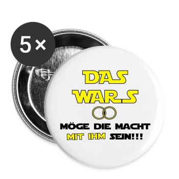 Das Wars - Buttons groß 56 mm (5er Pack) - Weiß - Vorne