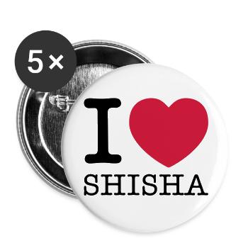 i love shisha - Buttons large 2.2''/56 mm (5-pack) - white - Front