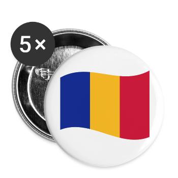 romania - Buttons large 2.2''/56 mm (5-pack) - white - Front