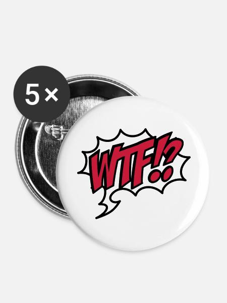 wtf - Buttons groß 56 mm (5er Pack) - Weiß