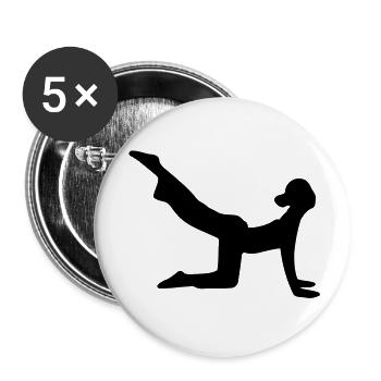 yoga_woman_silhouette_7 - Buttons groß 56 mm (5er Pack) - Weiß - Vorne