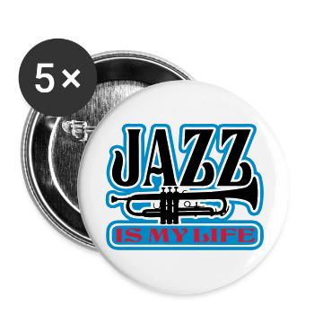 jazz is my life - Lot de 5 grands badges (56 mm) - blanc - Devant