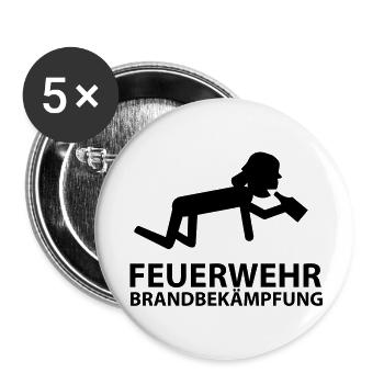 feuerwehr_brandbekaempfung - Lot de 5 grands badges (56 mm) - blanc - Devant