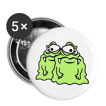 team 2 freunde paar glibber schleim ekelig schleim - Buttons groß 56 mm (5er Pack) - Weiß - Vorne