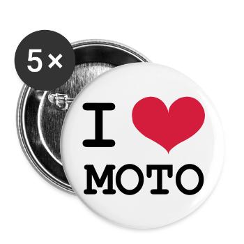 Ich liebe Motorräder! - Buttons groß 56 mm (5er Pack) - Weiß - Vorne