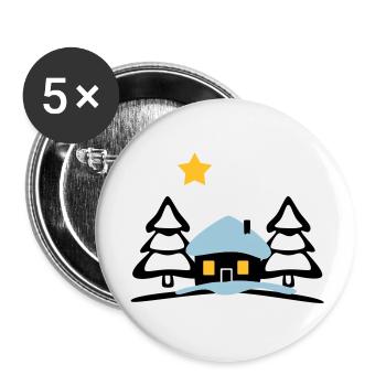 christmas house at North Pole - Buttons large 2.2''/56 mm (5-pack) - white - Front