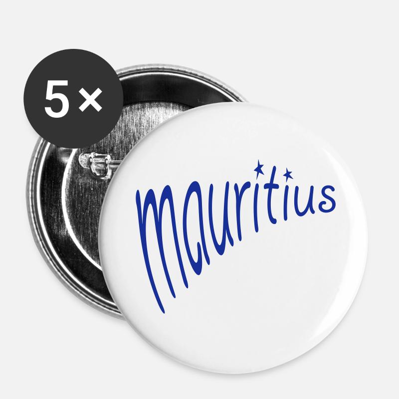 Mauritius - Buttons large 2.2''/56 mm (5-pack) - white