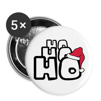 Noël ho ho ho noël noelolaus weihnac - Lot de 5 grands badges (56 mm) - blanc - Devant