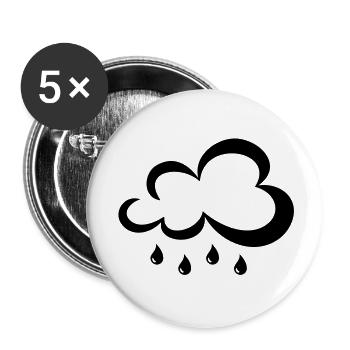 Nuage de pluie - Lot de 5 grands badges (56 mm) - blanc - Devant