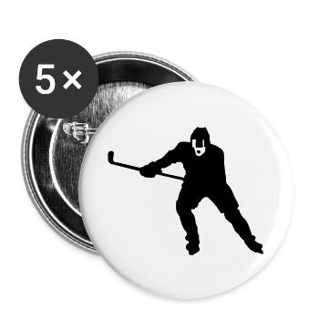 Eishockey - Buttons groß 56 mm (5er Pack) - Weiß - Vorne