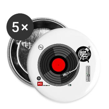 Dj Turntable - Buttons large 2.2''/56 mm (5-pack) - white - Front