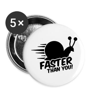 schnecke_faster_ts1 - Buttons groß 56 mm (5er Pack) - Weiß - Vorne